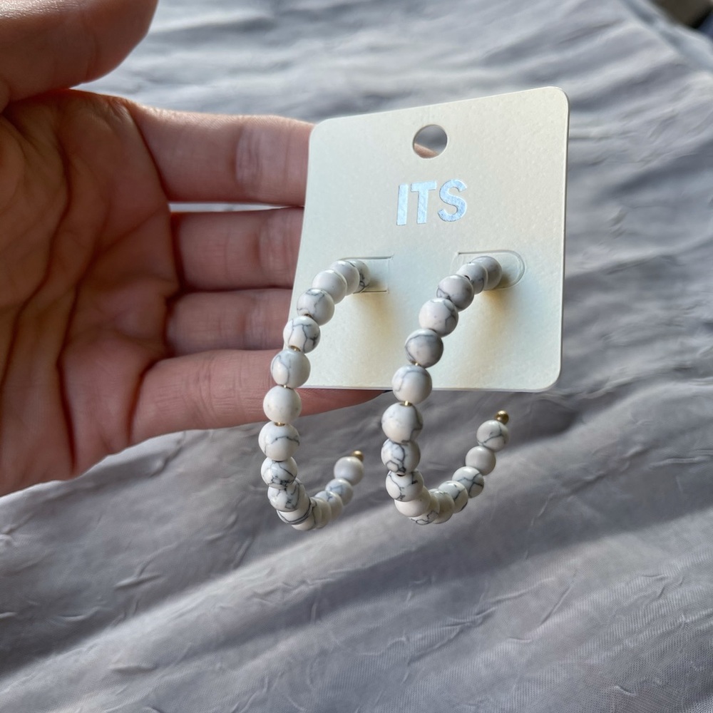 Marbled 3/4 Hoop Earrings